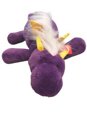 Aurora Snoozles Purple Plush Unicorn Stuffed Animal 16" With Golden Horns & Soft